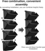 Set van 4 verticale wandbloempotten met automatische irrigatie - Hangende plantenzakken voor binnen en buiten - Donkergroen - Balkondecoratie - Afbeelding 4
