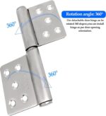 Scharnier – Deurscharnier – Premium Kwaliteit -  Roestvrij staal - Voor deuren binnen en buiten - Afbeelding 5