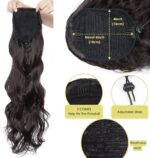 60 cm golvende paardenstaart extensions lang synthetisch haar koord haarstukjes 60 cm groot-golvend - Afbeelding 5