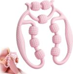 Diepe weefselmassage massagerol - Massagerol met handvat voor benen - Cellulitis massageapparaat (roze) Knie massage apparaat