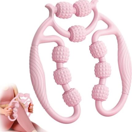 Diepe weefselmassage massagerol - Massagerol met handvat voor benen - Cellulitis massageapparaat (roze) Knie massage apparaat