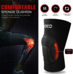 Happygetfit - Elastische kniebrace, sportkniebeschermer, warme kniebeschermer/knieorthese voor volleybal, basketbal, tennis, hardlopen, yoga - Afbeelding 3