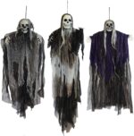 3 Pack opknoping Halloween skelet geesten decoraties, Magere Hein voor Halloween Outdoor Decoraties
