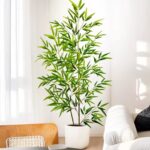 Kunstbamboe van 100cm, neppalmbomen, hoge groene planten, geschikt voor huis, tuin en kamer