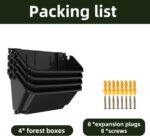 Set van 4 verticale wandbloempotten met automatische irrigatie - Hangende plantenzakken voor binnen en buiten - Donkergroen - Balkondecoratie - Afbeelding 5