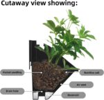 Set van 4 verticale wandbloempotten met automatische irrigatie - Hangende plantenzakken voor binnen en buiten - Donkergroen - Balkondecoratie - Afbeelding 7