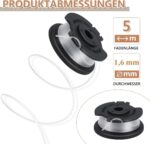 6 spoelen GE-CT 18/28 vervangende draad - 1,6 mm draaddikte - 5 m draadlengte - voor Einhell GE-CT 18/260 Li accu-bosmaaier GE-CT 18/28 Li TC, GE-CT 18/28 - Afbeelding 3