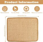 Krabmat voor katten - sisaltapijt - natuurlijke kattenkrabplanken - antislip - beschermt tapijten en banken - 30 x 40 cm - kaki - Afbeelding 7