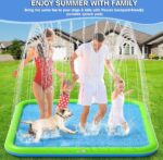 Sprinkler Pad voor honden en kinderen - Verdikte hondenspatmat voor de zomer buiten tuin (170cm) - Afbeelding 5