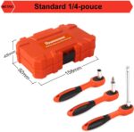 Dopsleutelset 35 delige , in praktische rode koffer, met ratel en dopsleutels - Afbeelding 6