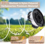 6 spoelen GE-CT 18/28 vervangende draad - 1,6 mm draaddikte - 5 m draadlengte - voor Einhell GE-CT 18/260 Li accu-bosmaaier GE-CT 18/28 Li TC, GE-CT 18/28 - Afbeelding 4