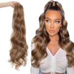60 cm golvende paardenstaart extensions lang synthetisch haar koord haarstukjes 60 cm groot-golvend