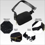 Modieuze buikruiltas, sportheuptas, nylon stof, 2 hoofdvakken en netvakken, ritssluiting, verstelbare riem, voor dames en heren, wit, Heuptas - Afbeelding 5