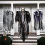 3 Pack opknoping Halloween skelet geesten decoraties, Magere Hein voor Halloween Outdoor Decoraties - Afbeelding 2