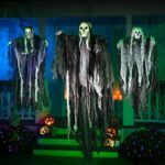 3 Pack opknoping Halloween skelet geesten decoraties, Magere Hein voor Halloween Outdoor Decoraties - Afbeelding 3