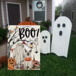 Vlaggen - Tuinvlaggen - Halloween-hond-pompoentuinvlag - 30 x 45 cm - Dubbelzijdige buitenvlag - Spookachtige herfstheksenhoed, kleine jute tuinvlag - Perfect voor buitenhuisdecoratie tijdens de feestdagen - Afbeelding 5