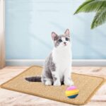 Krabmat voor katten - sisaltapijt - natuurlijke kattenkrabplanken - antislip - beschermt tapijten en banken - 30 x 40 cm - kaki