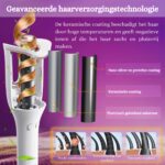 Luxe Automatische Krultang - Grote Krullen, 4 Temperaturen, 15 Seconden Snel Opwarmen, Dubbele Haarbescherming en Negatieve Ionen - Inclusief Hoogwaardige Geschenkdoos - Afbeelding 3