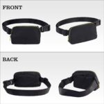 Modieuze buikruiltas, sportheuptas, nylon stof, 2 hoofdvakken en netvakken, ritssluiting, verstelbare riem, voor dames en heren, wit, Heuptas - Afbeelding 6