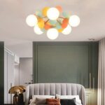 Kroonluchters met 4/6/8 lampen, dimbare hanglamp met glazen kap, E27 220V voor woonkamer, slaapkamer, restaurant, hanglampen, retro plafondlamp voor eetkamer, 47 cm/55 cm/72 cm (6 lampen) (6 lampen) - Afbeelding 5