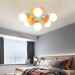 Kroonluchters met 4/6/8 lampen, dimbare hanglamp met glazen kap, E27 220V voor woonkamer, slaapkamer, restaurant, hanglampen, retro plafondlamp voor eetkamer, 47 cm/55 cm/72 cm (6 lampen) (6 lampen) - Afbeelding 7