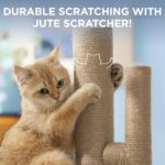Cactus Kattenkrabpaal - Zeer sterke tapijtkrabpalen voor binnenkatten, krabpaal van sisaltouw voor kittens, stevige kleine kattenkrabpaal met verstelbare krabarm, bruin, 65 cm - Afbeelding 7