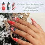72 stuks nagels voor het lijmen van kunstnagels set pre-lijm druk op nepnagels tips kerstnagel voor meisjes - Afbeelding 3