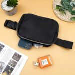 Modieuze buikruiltas, sportheuptas, nylon stof, 2 hoofdvakken en netvakken, ritssluiting, verstelbare riem, voor dames en heren, wit, Heuptas - Afbeelding 7