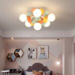 Kroonluchters met 4/6/8 lampen, dimbare hanglamp met glazen kap, E27 220V voor woonkamer, slaapkamer, restaurant, hanglampen, retro plafondlamp voor eetkamer, 47 cm/55 cm/72 cm (6 lampen) (6 lampen) - Afbeelding 6