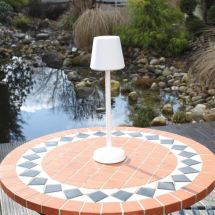 Tafellamp industrieel - USB-C oplaadbaar leeslamp - Dimbare Touch LED Lamp Wit - Zware kwaliteit bureaulamp - Nachtlamp draadloos voor woonkamer & nachtkastje slaapkamer - 38cm bedlamp