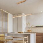 LED Lineaire Hanglamp Houten Eetkamer Hanglamp Moderne Dimbare Eetkamer Lamp met Afstandsbediening Keuken Lamp Hoogte Verstelbare Houten Lamp voor Eetkamer|Woonkamer|Keuken (hout, L120cm) - Afbeelding 7