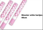 Party popper met witte hartjes - Papiersnippers van 38 cm - Vanaf 10 jaar