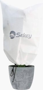 1x Beschermhoes 115x175cm Voor Planten 80g/m² Plantenafdekking met Trekkoord Tegen Vorst Wind en Neerslag,Potplantenzak Wit