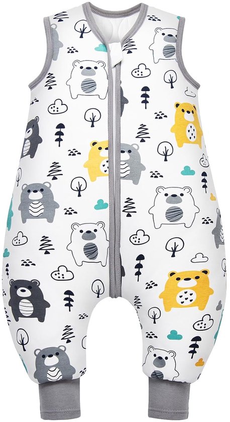 458x840 Gevoerde slaapzak met voetjes 2,5 TOG voor kinderen - ultrazacht en warm - Afbeelding 1