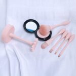 5-delige draagbare mini-make-up kwasten set Beauty Tools met opbergemmer - Beige - Afbeelding 2