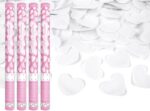 Party popper met witte hartjes - Papiersnippers van 38 cm - Vanaf 10 jaar - Afbeelding 4