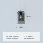 Moderne glazen hanglamp rookglas - Afbeelding 2