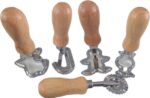 Ravioli-snijders Set van 5, ravioli-vormer, deegwiel, ravioli-snijder met knoedelwiel, vierkant hartvormig houten handvat en geribbelde rand