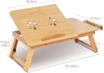 Bedtafel - Opvouwbaar Dienblad - laptoptafel voor bed, laptoptafel voor lezen of ontbijt, 50 x 30 x 20 cm - Afbeelding 2