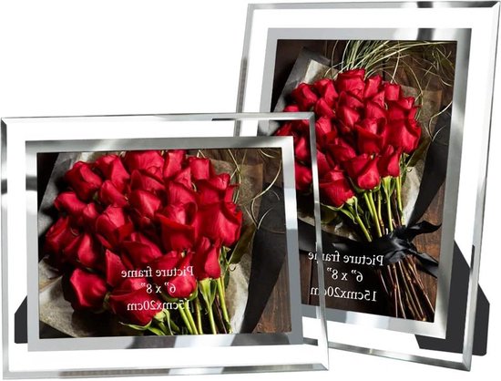 550x418 15x20 Glazen Fotolijst Set van 2 voor Bruiloften en Huizen - Afbeelding 1