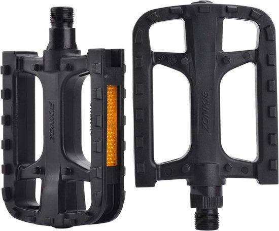 550x456 Zonkie Fietspedalen, lichtgewicht kunststof fietspedalen voor MTB en racefiets, zwart - Afbeelding 1