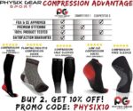 Physix Gear Maat L Zwart Kniecompressiekous voor mannen en vrouwen - Beste compressiekniebrace voor wandelen, hardlopen, sportschool, basketbal, gewichtheffen, training en sport - Kniekousen ondersteunen compressie en stabiliteit - Afbeelding 5