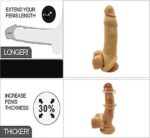 Realistische dildo's sleeve met testikelringen penismanchetten fetisj vertraging ejaculatie erectie verbetering van het uithoudingsvermogen grotere verharder langere seksspeeltje voor - Afbeelding 3