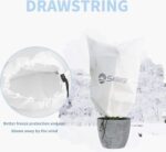 1x Beschermhoes 115x175cm Voor Planten 80g/m² Plantenafdekking met Trekkoord Tegen Vorst Wind en Neerslag,Potplantenzak Wit - Afbeelding 2