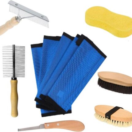 Paardenaccessoires: Set van 4 beenbeschermers voor paarden | Paardenvliegenbeschermers (set van 4), 18" x 14", inclusief reinigingsset | Bescherming van paarden | Paardenaccessoires