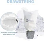 Beschermhoes 80x60cm Voor Planten 80g/m² Plantenafdekking met Trekkoord Tegen Vorst Wind en Neerslag,Potplantenzak Wit - Afbeelding 2