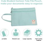 Draagbare informatietas voor studenten A4, draagbare schattige dossiertas voor studenten, dossiertas mooi, documententas met rits A4, tas voor schoolbenodigdheden - Afbeelding 5