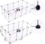 Buitenrek - hok van kunststof, uitloop voor kleine dieren, uitbreidbaar, 145 x 74 x 47 cm. - Afbeelding 4