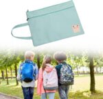 Draagbare informatietas voor studenten A4, draagbare schattige dossiertas voor studenten, dossiertas mooi, documententas met rits A4, tas voor schoolbenodigdheden