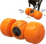 Snackball intelligent speelgoed voor honden, leuk hondenspeelgoed, bal, IQ-verbeteringstraining, piepende grappige huisdier slowfeeder, interactief hondenspeelgoed, voor grote honden en middelgrote (oranje)